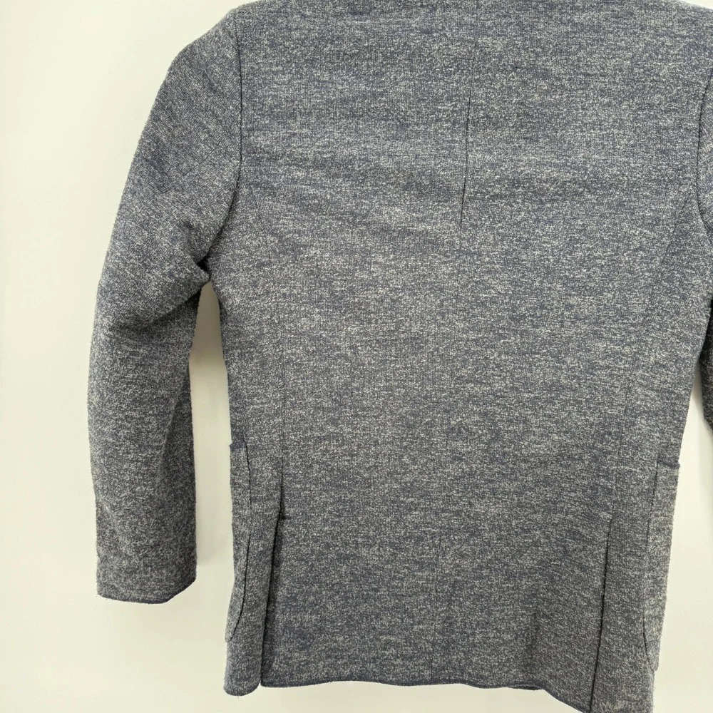 1 Like No Other Knit Blazer S/38 Gray Marled Two-Button Patch Pocket Cotton Wool